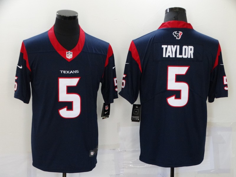 Men's Houston Texans Tyrod Taylor #5 Navy Jersey
